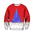 thumbnail image 1 of Ediodpoh T-Shirt de Sport à Col Rond pour Homme d'Hiver de Noël à Manches Courtes, Décontracté pour les Fêtes, T-Shirt de Sport à Col Rond, Chandail pour Homme Rouge_001 S, 1 of 4