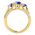 thumbnail image 3 of Mauli Jewels Rings for Women 1.56 Carat Diamond And Round Shaped Sapphire Ring 4-prong 10K Yellow Gold, 3 of 6