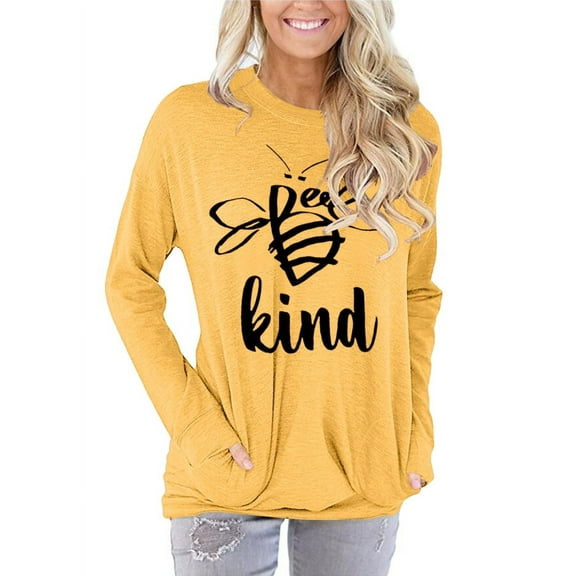 ONLYSHE Sweatshirts for Women Loose Fit Tunic Tops Long Sleeve Oversized Pullover Crewneck Sweatshirt with Pockets