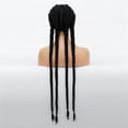thumbnail image 4 of Fiudx Peluca de Encaje Trenzado, Peluca Sintética de Fibra de Alta Temperatura, Postizo Trenzado Antienredos, Peinado de Mujer de Fácil Instalación, Ideal para Cosplay de Rubio y Negro, Diseño de Dob, 4 of 7