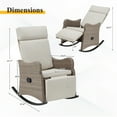 thumbnail image 6 of Outdoor Recliner Chair, Wicker Reclining Lounge Chair with Extended Footrest, Adjustable Balcony Chair with Thickened Removable Cushion for Patio Garden, Light-Grey, 6 of 7