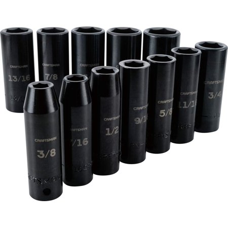 UPC: 0885911594332 | CRAFTSMAN Deep Impact Socket Set  SAE  1/2-Inch  12 Pieces (CMMT15886)