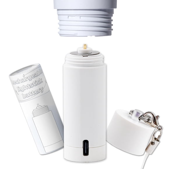 Mandu Deco - Batería recargable Kpop para conciertos, tapa protectora con llavero, dura de 4 a 6 horas, color blanco