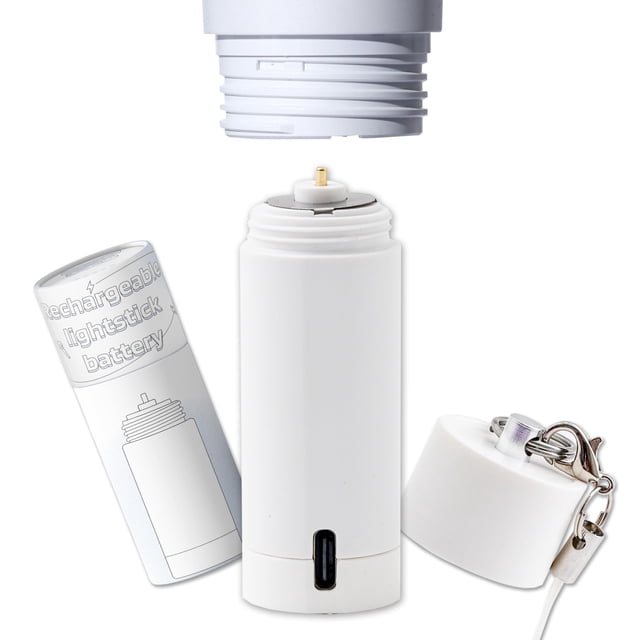 Mandu Deco - Batería recargable Kpop para conciertos, tapa protectora con llavero, dura de 4 a 6 horas, color blanco