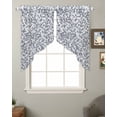 thumbnail image 2 of Grey White Swag Valances for Windows, Modern Geometric Gray Ombre Abstract Art Rod Pocket Sheer Valances for Small Windows, Swag Toppers Light Filtering for Kitchen Living Room 2 Panels 28''x36'', 2 of 6