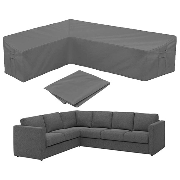 STARTWO Thickened Outdoor L Shaped Sectional Sofa Cover Heavy Duty Waterproof Large Oval Patio Square Wicker Outside Furniture Rain Cover