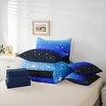 thumbnail image 6 of Castle Fairy Black Blue Glitter Print Twin Bedding Sets,Gradient Bedding Comforter Set, 6 of 8