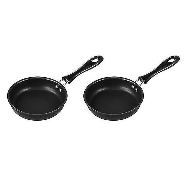 2 sartenes antiadherentes para huevos, mini sartenes para tortillas, sartenes de hierro (negras)