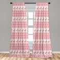 thumbnail image 5 of Ambesonne Nordic Curtains, Winter Time Reindeers, Pair of 28"x84", Coral White, 5 of 5