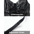 thumbnail image 3 of Ausing Women's PU Leather Lingerie Mini Choker Dress Lace Up Halter Bodycon Babydoll Nightgown Chemise Boudoir Nighty Teddy Party Outfits Black S, 3 of 6