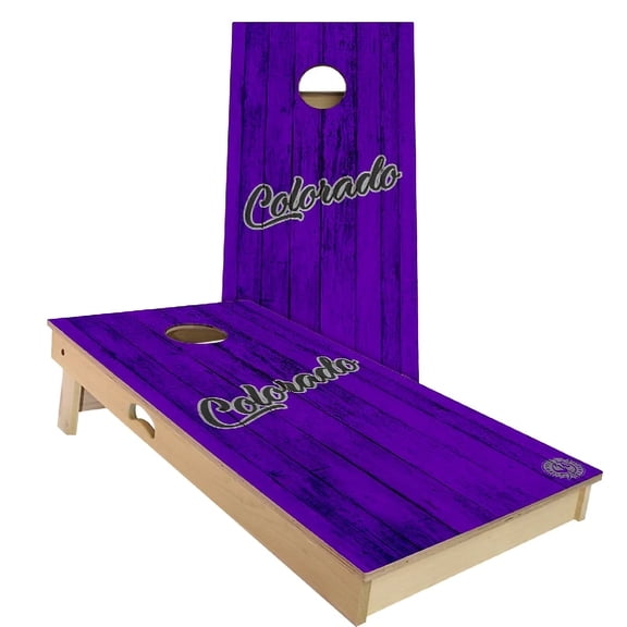 Skip's Garage | Colorado Vintage Baseball Backyard 2x4 Cornhole Board Set (24" x 48") | Includes (8) Bags Various Accessory Options