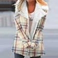 thumbnail image 2 of Winter Warm Zip Up Jackets for Womens Fashion Plus Size Plaid Printed Fashionable Long Sleeved Pocket Composite Plush Button Coat Gifts for Womens, 2 of 5