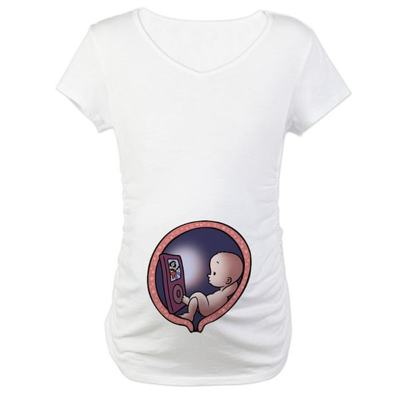 CafePress - Womb Potato Maternity T Shirt - Cotton Maternity T-shirt, Cute & Funny Pregnancy Tee