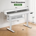 thumbnail image 5 of Kyspho Electric Standing Desk with LED & Storage, 55" x 28" Height Adjustable Computer Desk, C-Clamp Mount Compatible Ergonomic Table for Home Office, White, 5 of 9