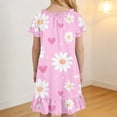 thumbnail image 6 of HAOTAGS Girls Floral Sleepwear Dress, Short Sleeve Flare Flowy Ruffles Hem Cute Casual Home Dress Multicolor Size 8, 6 of 9
