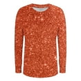 thumbnail image 4 of NTACZA Orange Womens Spring Tops Long Sleeve Oversized Sequin Pullover Crew Neck Blouses Womens Blouses Casual, 4 of 4