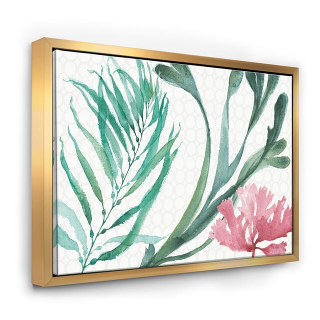 Mixed Botanical Green Leaves III - Farmhouse Framed Canvas