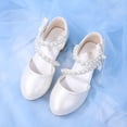 thumbnail image 5 of Girls Dress Shoes Mary Jane Flower Girl Low Heels Princess Shoes for Wedding Party, 5 of 8