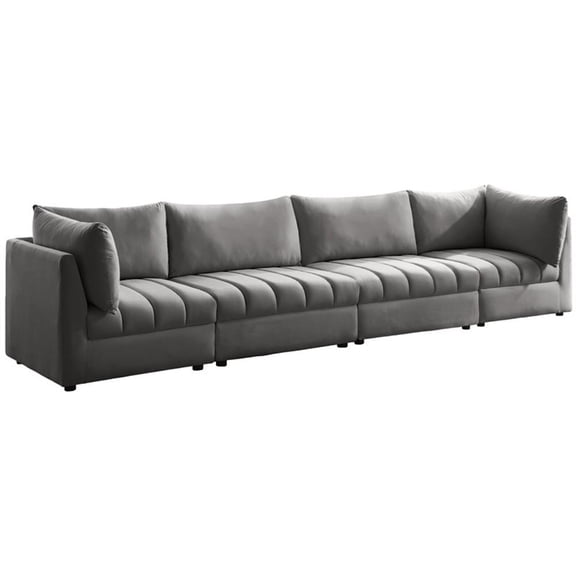 Meridian Furniture Jacob Grey Velvet Modular Sofa