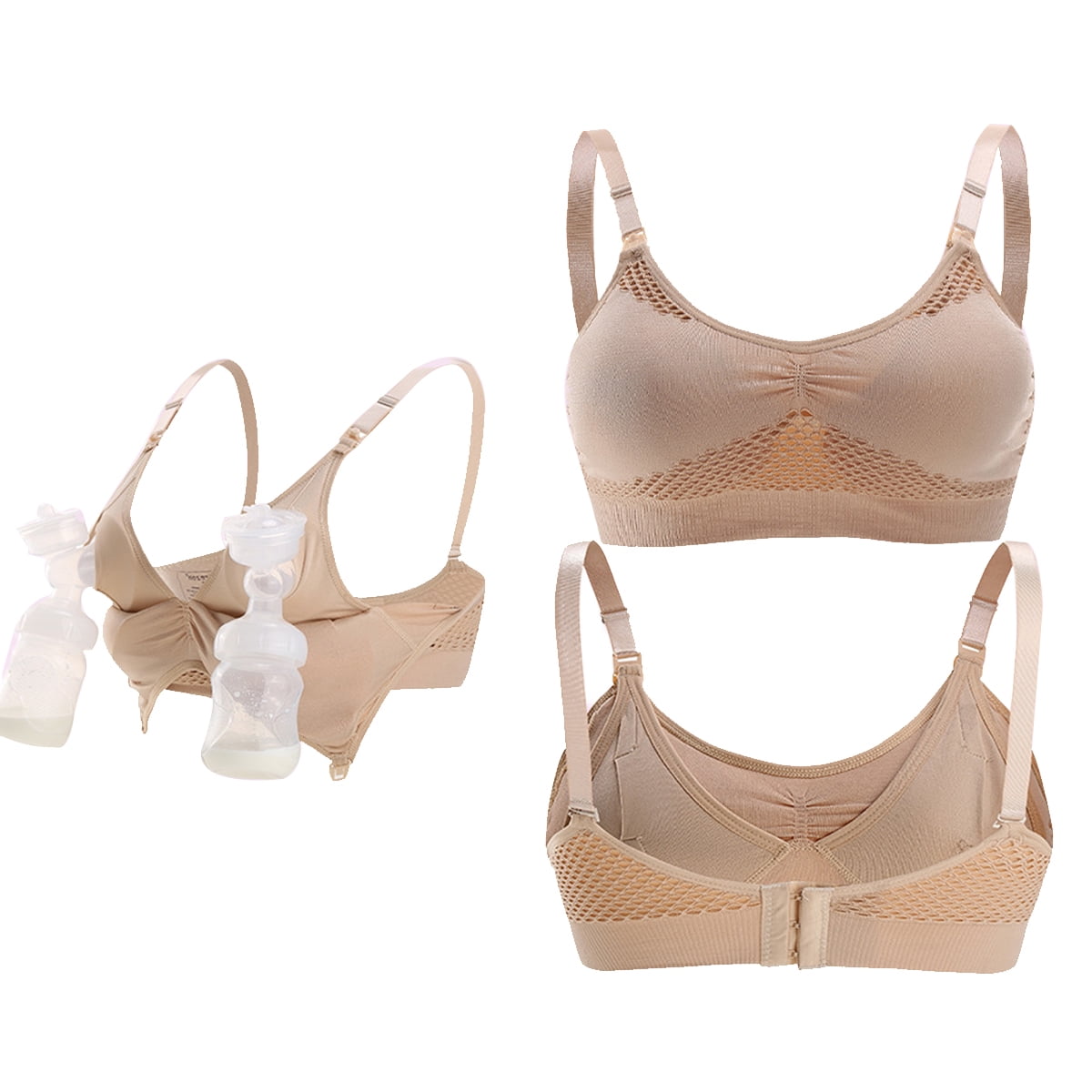 Women?s Hands Free Breast Pump Bra, Breastfeeding Nursing Breathable