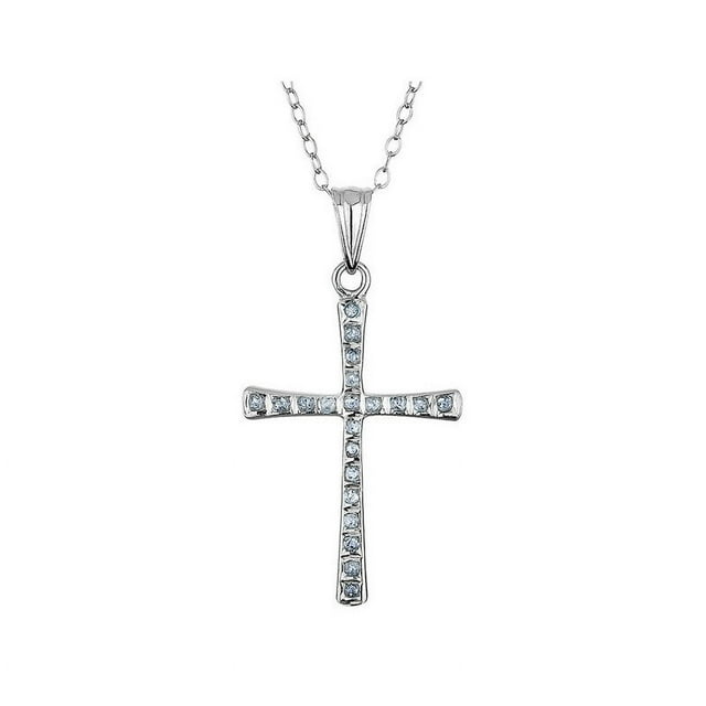 Collier Pendentif Croix en Argent Sterling avec Chaîne