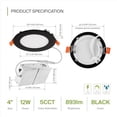 thumbnail image 5 of ASD LED Recessed Lighting 6 Inch - 2700K/3000K/3500K/4000K/5000K, 15W 60W Eqv - Ultra Thin Dimmable Ceiling Lights with J Box, Canless Wafer Downlight - Round Slim Panel Light - UL Energy Star 12 Pack, 5 of 7