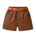 thumbnail image 6 of Boys Spring Outfits Cotton Short Sleeve Shirt Tops Shorts With Tie Belt Kids Gentleman Outfits Toddler Boy Summer Clothes Brown 12 Months-18 Months, 6 of 7