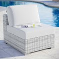 thumbnail image 2 of Lounge Chair, Rattan, Wicker, Light Grey Gray White, Modern Contemporary Urban Design, Outdoor Patio Balcony Cafe Bistro Garden Furniture Hotel Hospitality, 2 of 8