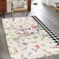 thumbnail image 3 of Easter Kitchen Runner Rug 2.7x5 Washable Runners for Hallway Non Slip Spring Farmhouse Bunny Eggs Flower Black Plaid Large Area Rug Indoor Floor Carpet for Bathroom Laundry Entryway Bedroom, 3 of 8