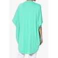 thumbnail image 2 of TheMoogan Women's PLUS Cocoon Draped Jersey Knit 3/4 Sleeve Oversized Open Front Cardigan, 2 of 7