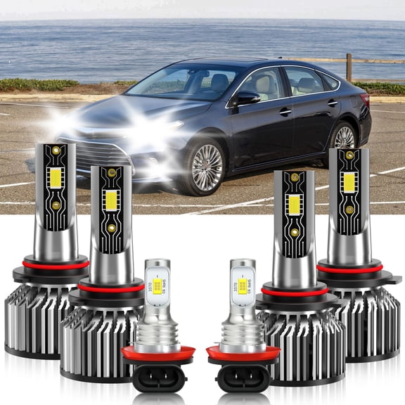 VEHIFOMO 6Pcs LED Headlight High Low   Fog Light Bulbs white Compatible for Toyota Avalon 2013-2015