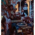 thumbnail image 2 of Dean Cornwell 15x16 Black Ornate Wood Framed Double Matted Museum Art Print Titled - The Great Things of Life-Travel (1921), 2 of 5