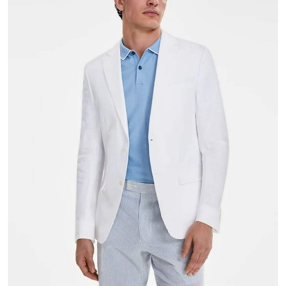 Tommy Hilfiger Mens Modern fit Suit Jacket Blazer 36 S White Solid