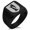 Black, variant on Stainless Steel Angel Divinity Coat of Arms Shield Geometric Pattern Biker Style Polished Ring