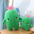 thumbnail image 5 of Cuddly Cactus Stuffed Plant Animal with Smile Face and Pink Antenna Soft Cacti Plush Toy Pillow,S, 5 of 5