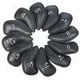 thumbnail image 1 of 12 Uds. Cubiertas de cabeza de hierro para palos de Golf Protector de cabeza portátil para palos de Golf (negro), 1 of 5