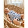 thumbnail image 6 of BemeyourBBs Kids Toddler Baby Girls Summer Clothes 2 Pieces Waffle Knit Striped Fly Sleeve Bow Camisole Tank Top with Ruffle Shorts Set, 6 of 9