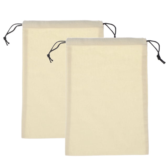 Uxcell 2 Pack Bolsas de Polvo para Bolsos, 8.7x11.9" Bolsa de Almacenamiento con Cordón de Algodón, Funda de Polvo para Bolsos, Zapatos, Botas, Almacenamiento Diario de Viaje, Beige