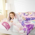 thumbnail image 5 of Feelyou Dreamy Purple Unicorn Bedding Comforter Set for Kids, Cartoon Love Heart Flower Twin Comforter Sets, Kawaii Anime Animal Reversible Bedding Set, Ultra Soft Bedroom Decor, 2 Pieces, 5 of 9