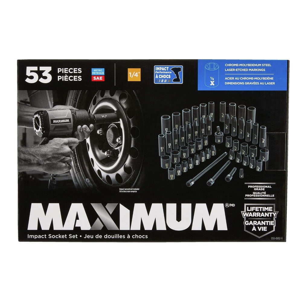 53-Piece 1/4 in. Drive Impact Socket Set