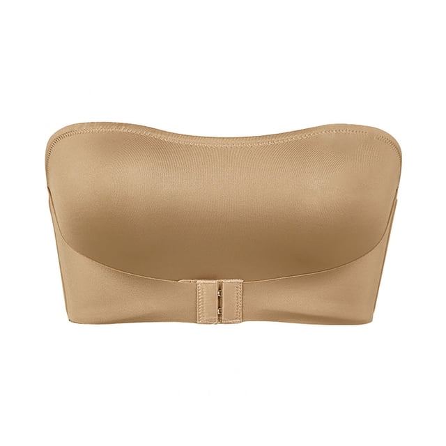 Twfbrm Bras for Women Woman's Solid Color Front Buckle Beautiful Back Ventilate Strapless Type Bra Without Steel Rim Soft Breathable Bra