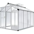 thumbnail image 7 of Garvee 6x8 FT Polycarbonate Greenhouse for Outdoors, Heavy-Duty Aluminum Frame, Walk-in Greenhouse with Lockable Door & Adjustable Roof Vent, All-Season Greenhouse for Backyard, Garden, Patio, Clear, 7 of 7