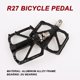 thumbnail image 2 of Pedal de bicicleta Pedal de bicicleta de montaña Negro Un par Pedal de eje universal de aleación de aluminio ultraligero Piezas de bicicleta de carretera Pedales antideslizantes de 9/16 pulgadas para carreras JM, 2 of 5