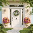 thumbnail image 3 of Artificial Topiary Ball Flowers For Outdoors Planters, Spring Decoration with Spike, UV Resistant Faux Summer Plants, Fake Bushes Indoor Decor, Mix 4 Colors for Garden, Porch & Patio(MC, 1PC), 3 of 11
