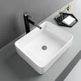 thumbnail image 5 of 19"x15" Vessel Sink Rectangule Bowl Sinks for Bathrooms White Vessel Sink Above Counter Rectangular Ceramic Vessel Bathroom Sink Porcelain Lavatory Vanity Sink Basin, 5 of 6