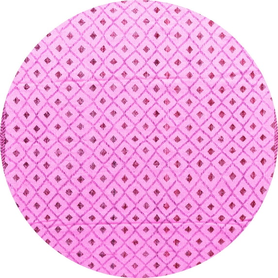 Ahgly Company Indoor Round Solid Pink Modern Area Rugs, 4' Round