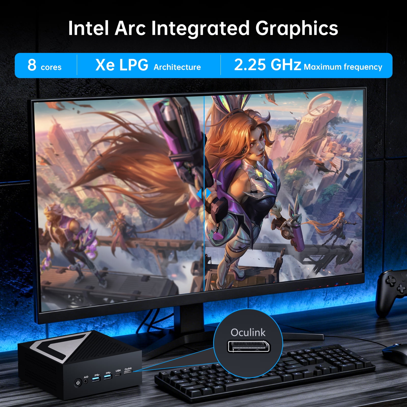 Thdeukoty AI Mini PC, Intel Ultra 7 155H(16C/22T),64GB DDR5 2TB M.2 NVMe SSD, Mini Computer with WiFi 7 BT5.4/Dual 2.5G LAN/USB 4.0/HDMI/DP/8K/Windows 11 Pro, Desktop Computer