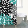 thumbnail image 4 of Black Turquoise and Gray Floral Pattern Shower Curtain 72"x72" ,Bathroom Decorative Shower Curtains Set with 12 Hooks,Modern Waterproof Washable Shower Curtain, 4 of 6