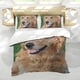 thumbnail image 5 of Golden Retriever Conjunto de sábanas temático, trío de piezas, cómodo y amigable con la piel, diseño único, regalo de decoración para el hogar para familiares, amigos y fans, 90 cm * 190 cm, 5 of 6