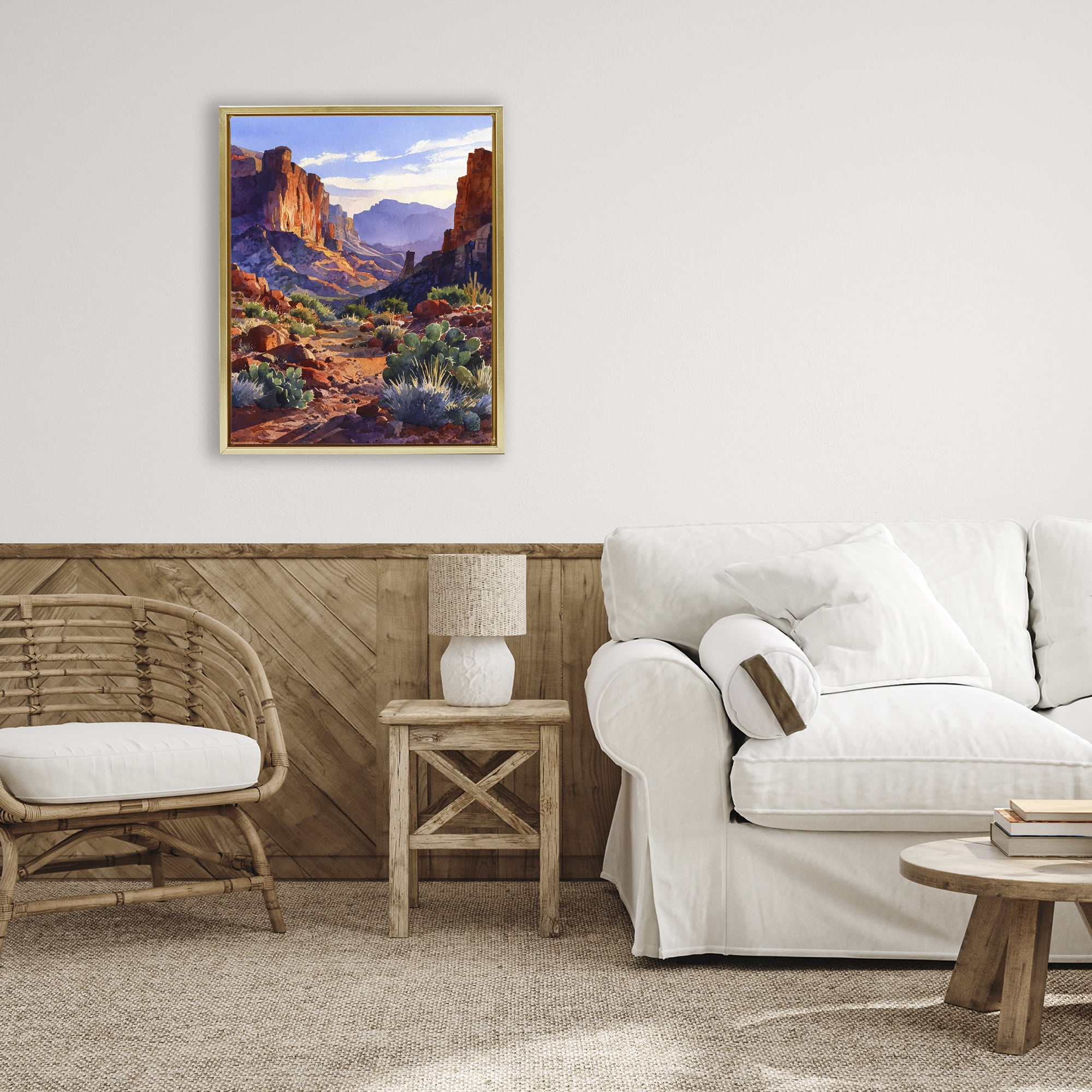 Stupell Industries Western Colors Earthy Desert Gold Framed Floater Canvas Wall Art, design by Franklyn Gregory